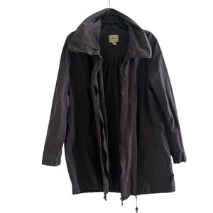 G.H. Bass‎ & Co Womens Utility Anorak Jacket Charcoal Gray Large Cotton Nylon